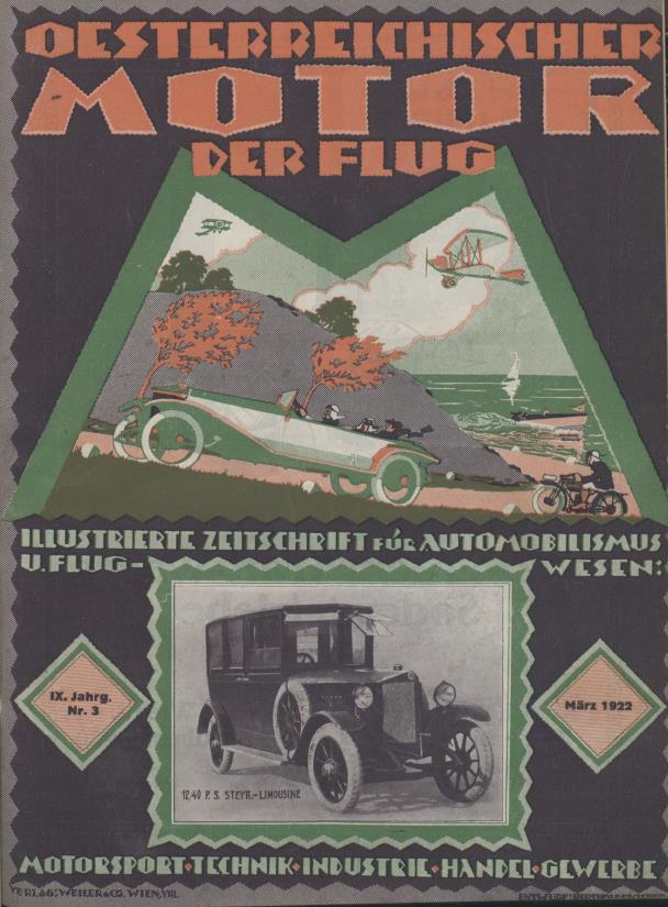 Журнал Osterreichischer motor der flug №3 1922
