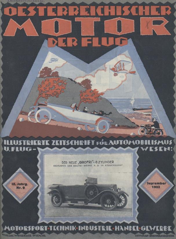 Журнал Osterreichischer motor der flug №9 1922