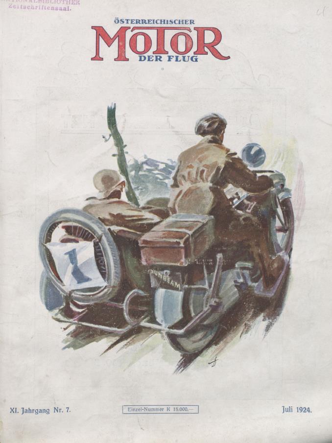 Журнал Osterreichischer motor der flug №7 1924