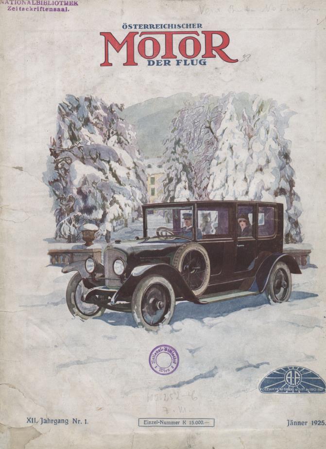 Журнал Osterreichischer motor der flug №1 1925