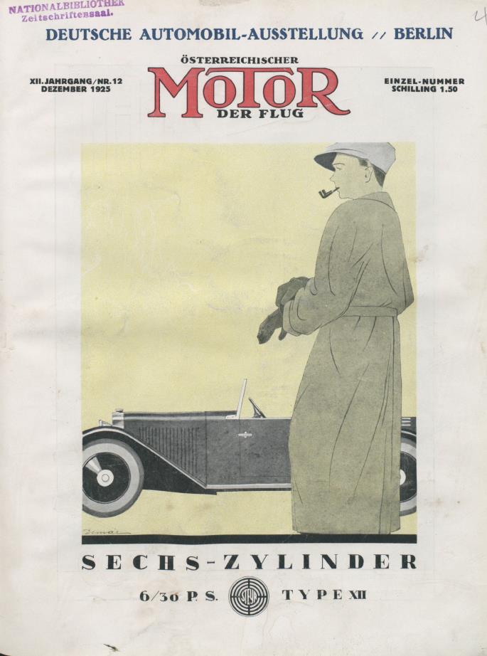 Журнал Osterreichischer motor der flug №12 1925