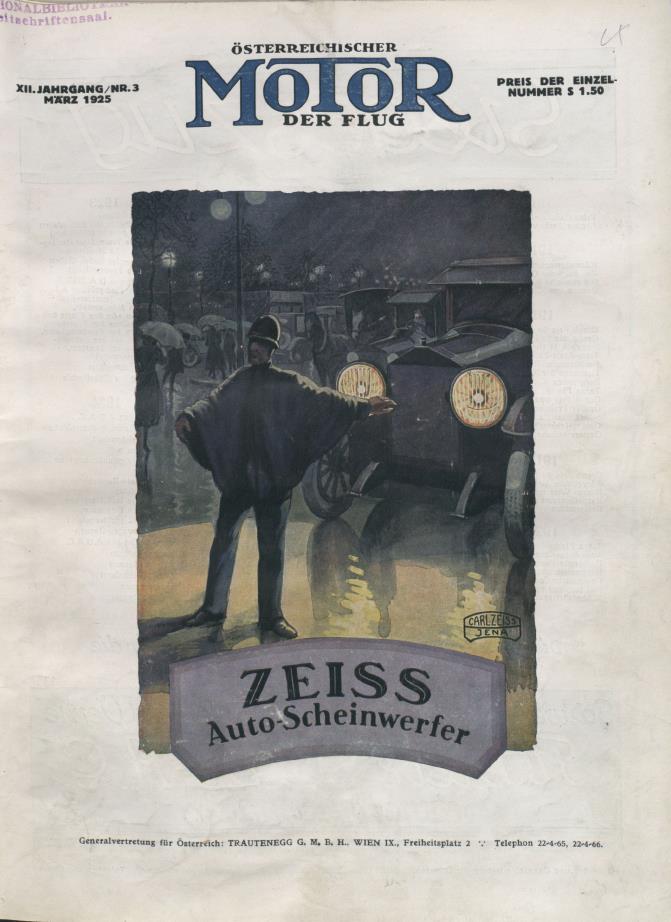 Журнал Osterreichischer motor der flug №3 1925