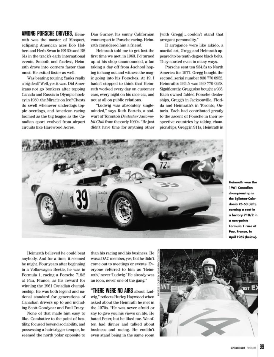 Porsche’s drivers: Peter Gregg & Ludwig Heimrath (Porsche panorama mag ...